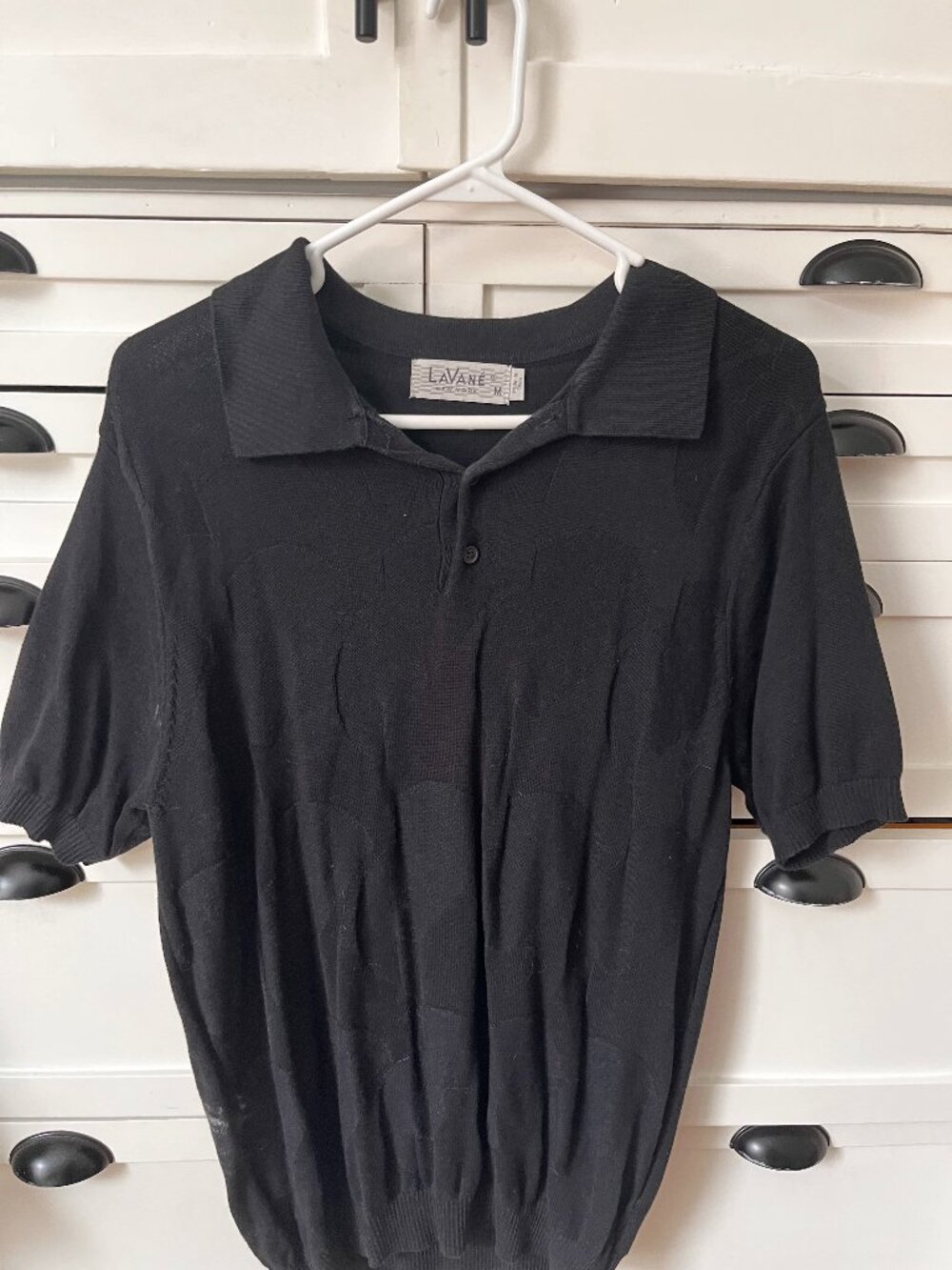 Lavane Textured Black Polo